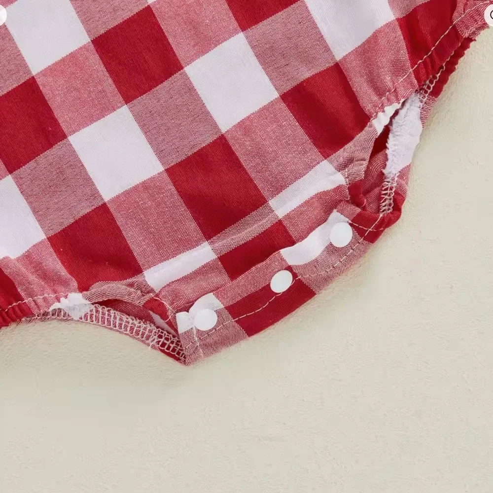 New Adorable Red and White Kids Summer Romper 0-3 months